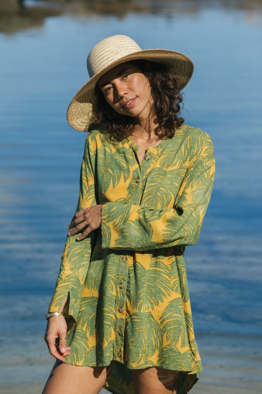 Vacation XIX Palms | Grenadines Button Dress