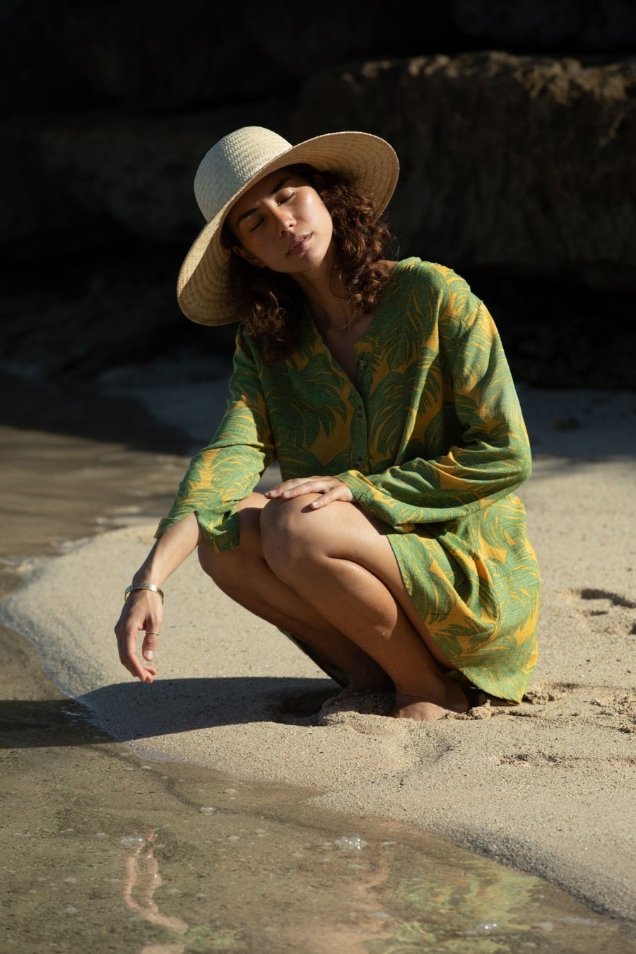 Vacation XIX Palms | Grenadines Button Dress