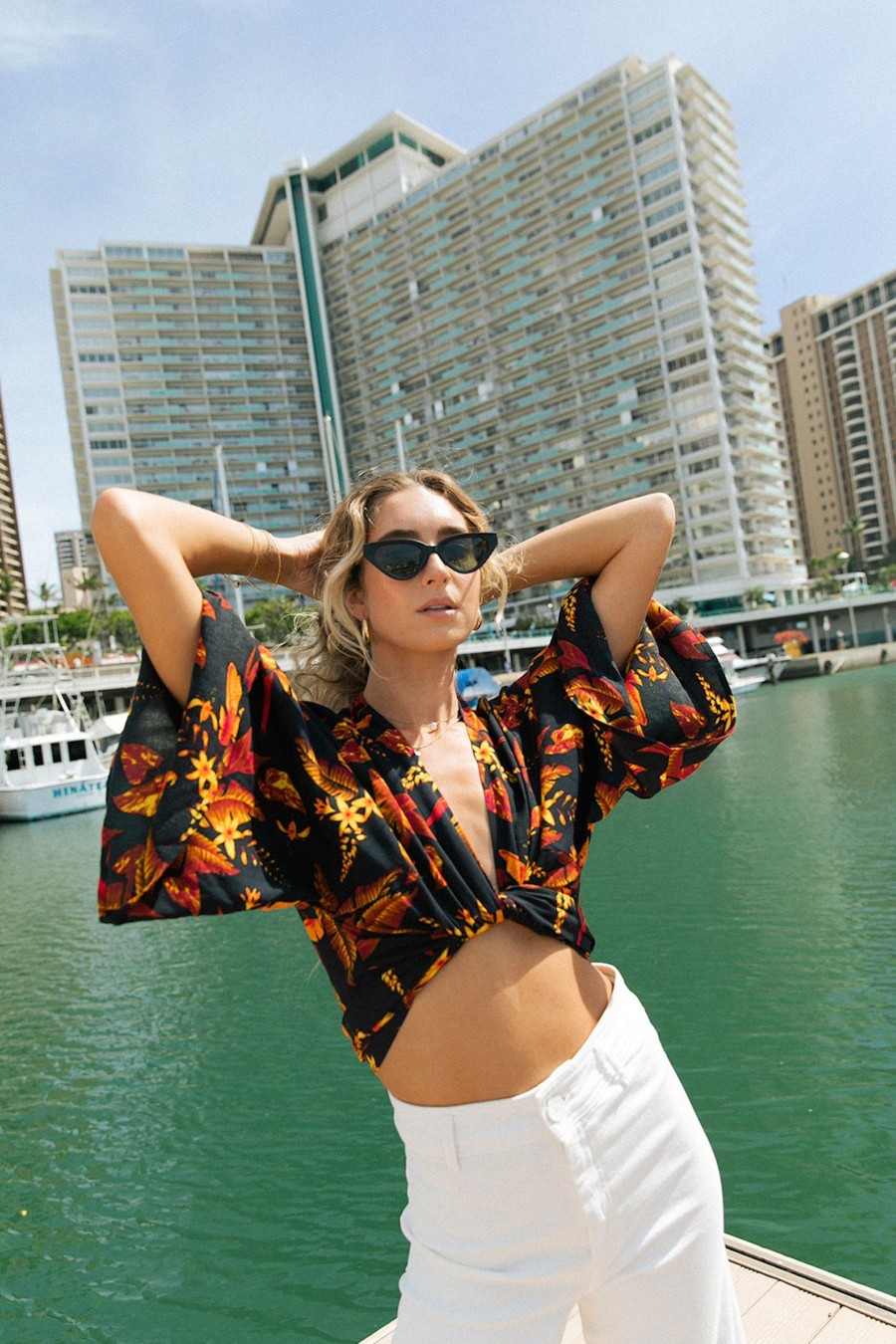 Vacation XIX Palms | Manila Kimono Top